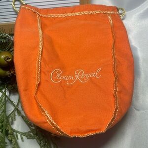 Crown Royal Peach Limited Edition Drawstring Bag 750ml Orange Gold Trim